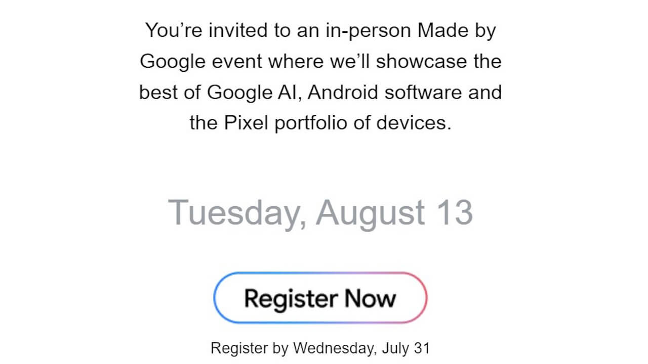 Google「Made by Google」イベント2024年8月13日（火）開催？